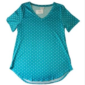 Lularoe Iris Tunic Medium Teal Polka Dot